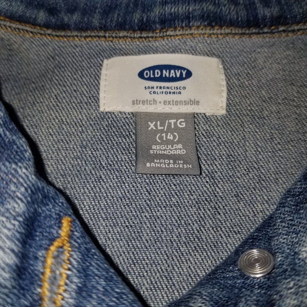 OLD NAVY Blue Vest Girl's Size 14 XL Denim Jean - Picture 6 of 10